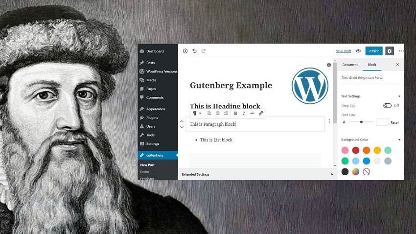 Gutenberg editor WordPress